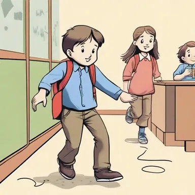 In the novel, the shy character's abashment was evident when they tripped and fell in front of their classmates.