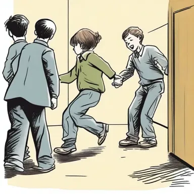 In the novel, the shy character's abashment was evident when they tripped and fell in front of their classmates.
