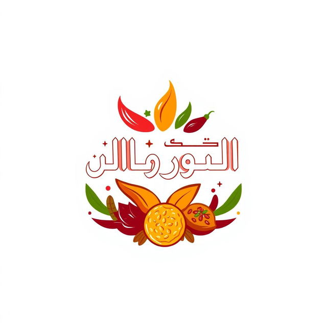 A vibrant and enticing logo design for a spice and seasoning company named 'Al-Luqma Al-Shahiya'