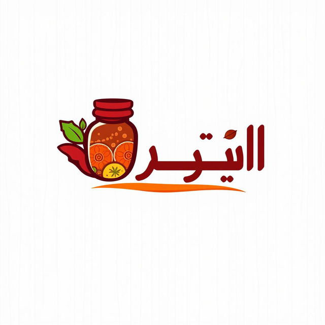 A stylish and modern logo design for a spice and seasoning company named "اللقمة الشهية" (Al-Luqma Al-Shahiya)