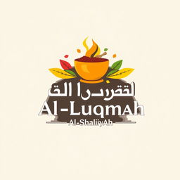 A logo design for a spice and herb company named 'Al-Luqmah Al-Shahiyah' (The Delicious Bite)