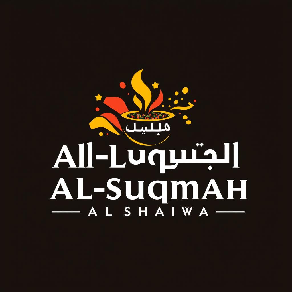 A logo design for a spice and herb company named 'Al-Luqmah Al-Shahiyah' (The Delicious Bite)