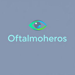 A sleek and modern logo for 'Oftalmoheros', designed with a focus on eye care and vision