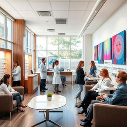 A modern vision center, showcasing a bright and welcoming interior