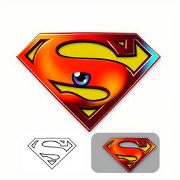 A creative logo design inspired by Superman, featuring the iconic 'S' symbol but with a unique twist