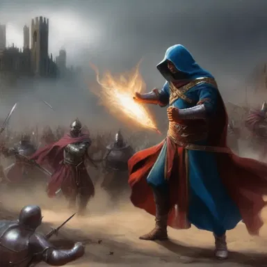 As the battle progressed, the power of the evil sorcerer began to abate, giving hope to the brave heroes.