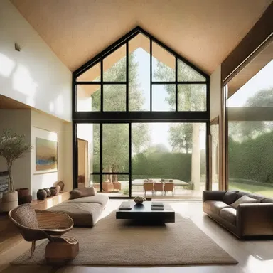 With the use of large windows and open floor plans, the architect created an abated sense of separation between indoor and outdoor spaces.