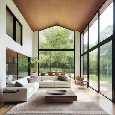 With the use of large windows and open floor plans, the architect created an abated sense of separation between indoor and outdoor spaces.