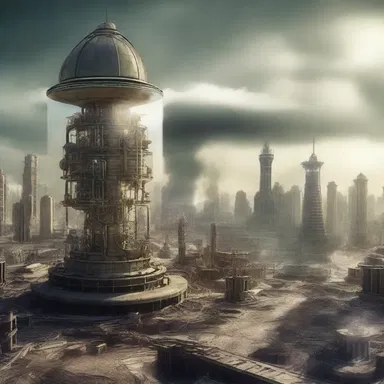The scientist invented a time machine to abate the effects of global warming in the dystopian future.
