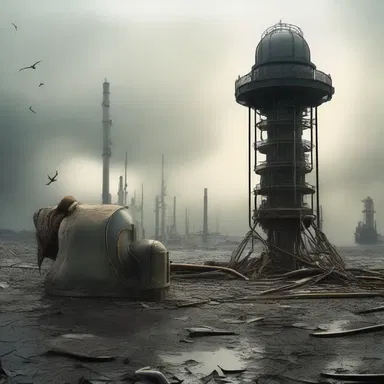 The scientist invented a time machine to abate the effects of global warming in the dystopian future.