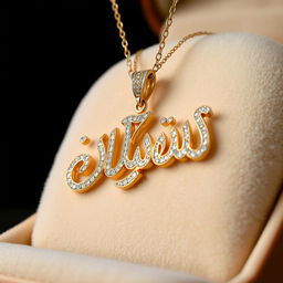 A stunning necklace featuring the name 'ماريا' (Maria) in elegant Arabic calligraphy
