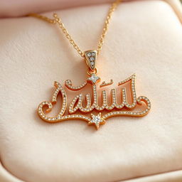 A stunning necklace featuring the name 'ماريا' (Maria) in elegant Arabic calligraphy