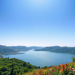 A clean and clear landscape featuring a vast open sky with a gradient from light blue at the horizon to deep azure at the zenith