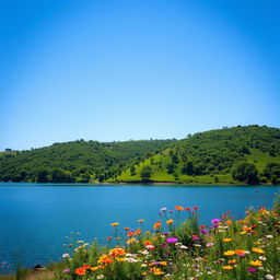 A clean and clear landscape featuring a vast open sky with a gradient from light blue at the horizon to deep azure at the zenith