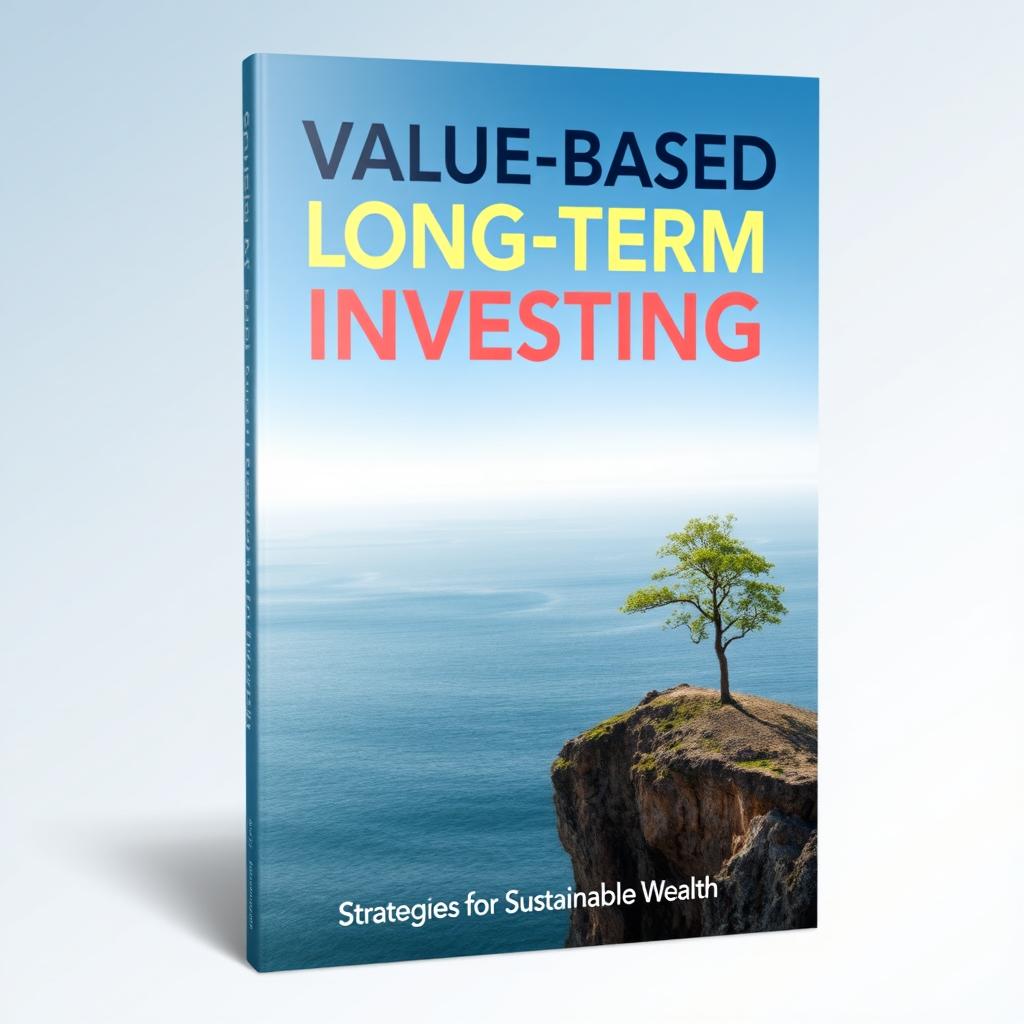 A visually striking book cover design for an e-book about value-based long-term investing
