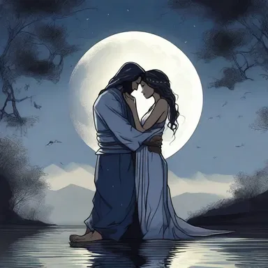 Under the moonlight, they found refuge within the abatis, holding each other tightly.