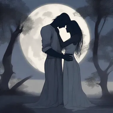 Under the moonlight, they found refuge within the abatis, holding each other tightly.