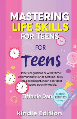 A vibrant and engaging book cover design for 'Mastering Life Skills for Teens'