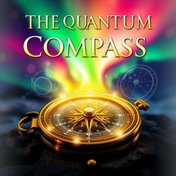 A captivating book cover design for a steampunk, sci-fi, and fantasy novel titled 'The Quantum Compass'