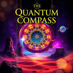 A front book cover for a novel titled 'The Quantum Compass'