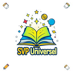 A vibrant and modern logo design for a server named 'SVP Univers' with a school theme