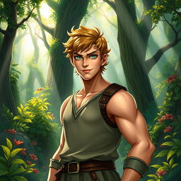 A fantasy book cover featuring a character who is the son of Hermes, aged 17