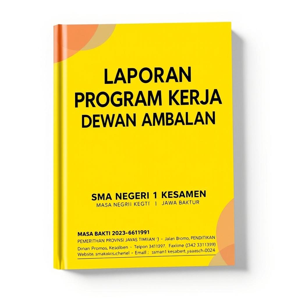 A creative and visually appealing hardcover design for a report with a bright yellow background