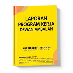 A creative and visually appealing hardcover design for a report with a bright yellow background