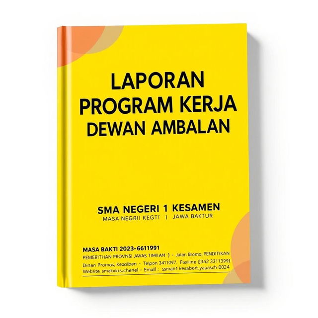 A creative and visually appealing hardcover design for a report with a bright yellow background