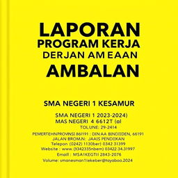 A creative and visually appealing hardcover design for a report with a bright yellow background
