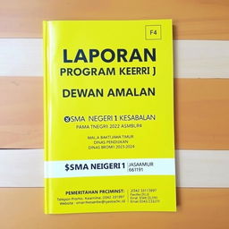 A creative and attractive hardcover design layout in F4 size with a bright yellow background