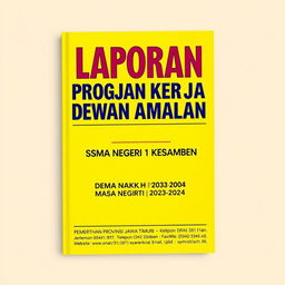 A creative and attractive hardcover design layout in F4 size with a bright yellow background