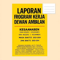 A creative and attractive hardcover design layout in F4 size with a bright yellow background