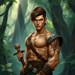 A fantasy book cover featuring a character who is the son of Ares, aged 17
