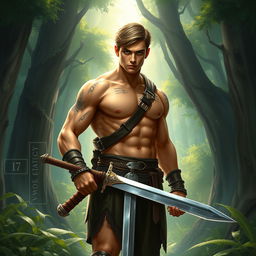 A fantasy book cover featuring a character who is the son of Ares, aged 17