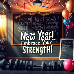 A vibrant and uplifting New Year wishes photo that embodies the spirit of motivation and fitness