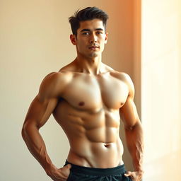A fit and athletic person in an elegant pose, showcasing a well-defined physique