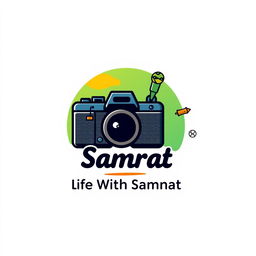 A modern and stylish logo for a vlog channel named 'Life With Samrat'