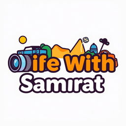 A modern and stylish logo for a vlog channel named 'Life With Samrat'