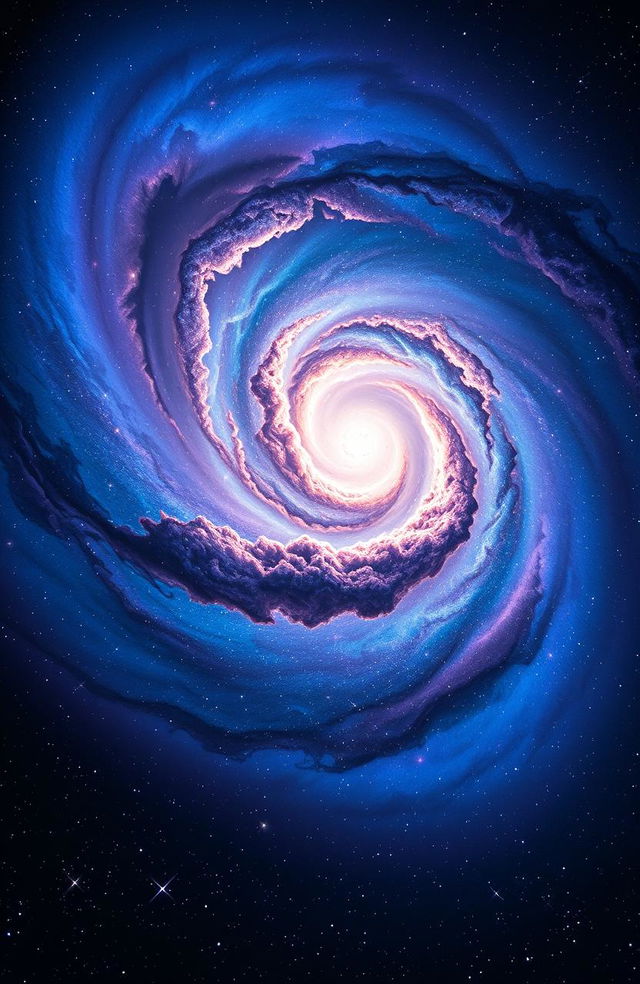 A stunning depiction of a galaxy, swirling with vibrant colors and luminous stars