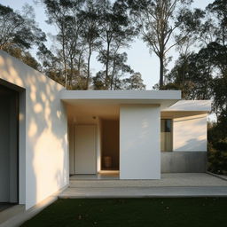 A minimalist, beautiful house with a clean, simplistic design, using neutral colors and filled with natural light.