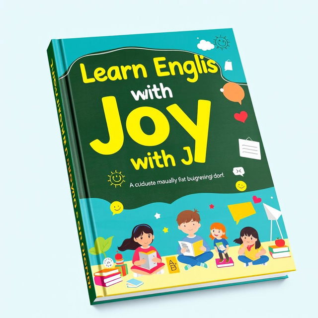 A vibrant and engaging book cover for an English teaching manual