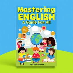 A visually appealing and informative book cover for an English teaching guide