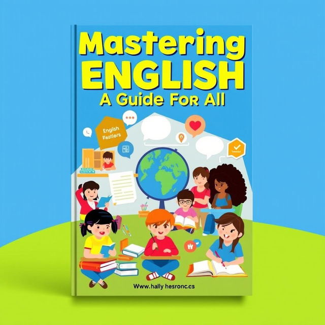 A visually appealing and informative book cover for an English teaching guide