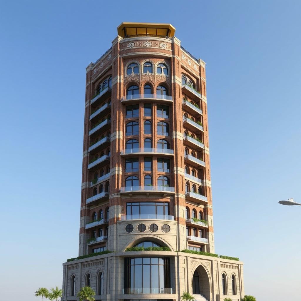 A 20-story tower designed as a groundbreaking architectural structure inspired by Qajar architecture