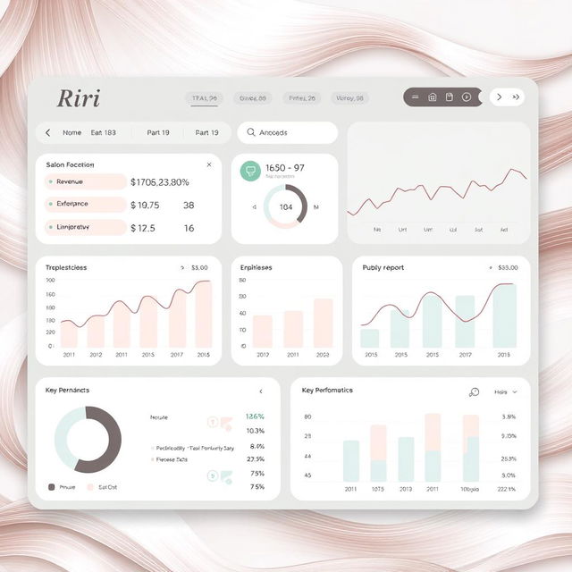 A visually appealing and informative financial report dashboard for Riri Salon