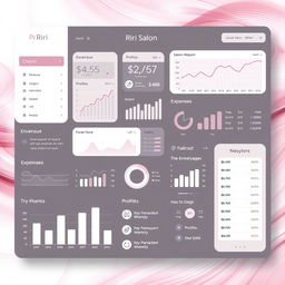A visually appealing and informative financial report dashboard for Riri Salon