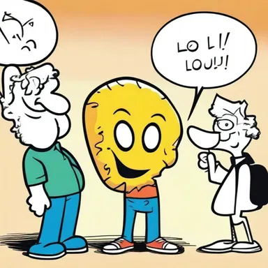 In the comic strip, 'LOL' is used as an abbreviation for 'laugh out loud'.