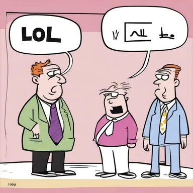 In the comic strip, 'LOL' is used as an abbreviation for 'laugh out loud'.