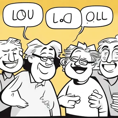 In the comic strip, 'LOL' is used as an abbreviation for 'laugh out loud'.